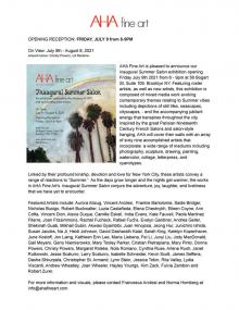 Opening Receptions, July 09, 2021, 07/09/2021, Inaugural Summer Salon: Group Exhibition