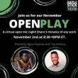 Open Mikes, November 02, 2021, 11/02/2021, Open Play Open Mic (online)