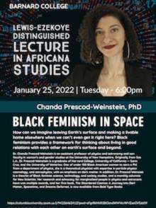 Lectures, January 25, 2022, 01/25/2022, Black Feminism in Space (online)