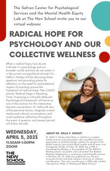 Discussions, April 05, 2023, 04/05/2023, Radical Hope for Psychology and Our Collective Wellness (online)