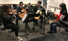 Concerts, May 02, 2023, 05/02/2023, Works by J.S. Bach, Takemitsu, Villa-Lobos, Paganini, Piazzolla and More for Guitar, Flute, Violin, and Cello