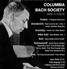 Concerts, April 29, 2023, 04/29/2023, Orchestral Works by Poulenc, Shostakovich, Stravinsky, J.S. Bach, and More&nbsp;