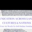 Lectures, October 04, 2023, 10/04/2023, Communication Across Languages, Cultures, and Nations: In Other Words, Translation (online)