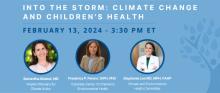 Discussions, February 13, 2024, 02/13/2024, Into the Storm: Climate Change and Children's Health (online)