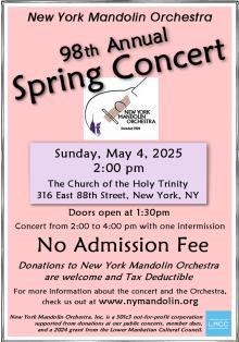 Concerts, May 04, 2025, 05/04/2025, String Orchestra Works by J.S. Bach, Dvorak, Vivaldi, and More for Special Springtime Performance