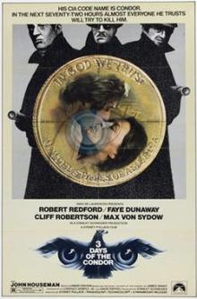 Films, October 21, 2025, 10/21/2025, Three Days of the Condor (1975): Spy Thriller with Robert Redford & Fay Dunaway