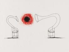 Open Studioss, October 02, 2025, 10/02/2025, Thread Drawings and Felt Cutouts: Minimalistically Freezing Snippets of Dynamics