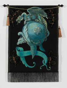 Opening Receptions, October 24, 2025, 10/24/2025, Elaborate Papier M&acirc;ch&eacute; Helmets and Heraldic Banners