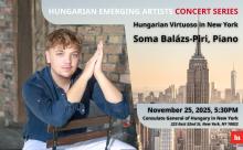 Concerts, November 25, 2025, 11/25/2025, Young Ambassador of Hungarian Classical Music Performs Various Piano Works