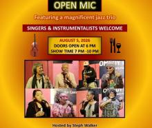 Concerts, August 05, 2026, 08/05/2026, Jazz Open Mic: Instrumentalists & Vocalists Welcome