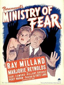 Films, September 22, 2026, 09/22/2026, Ministry of Fear (1943): Spy Thriller Film Noir from Fritz Lang