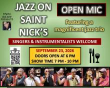 Concerts, September 23, 2026, 09/23/2026, Jazz Open Mic: Instrumentalists & Vocalists Welcome