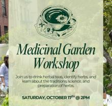 Workshops, October 17, 2026, 10/17/2026, Medicinal Garden Growing: Drink Herbal Tea & Learn about Traditional & Scientific Plant Uses